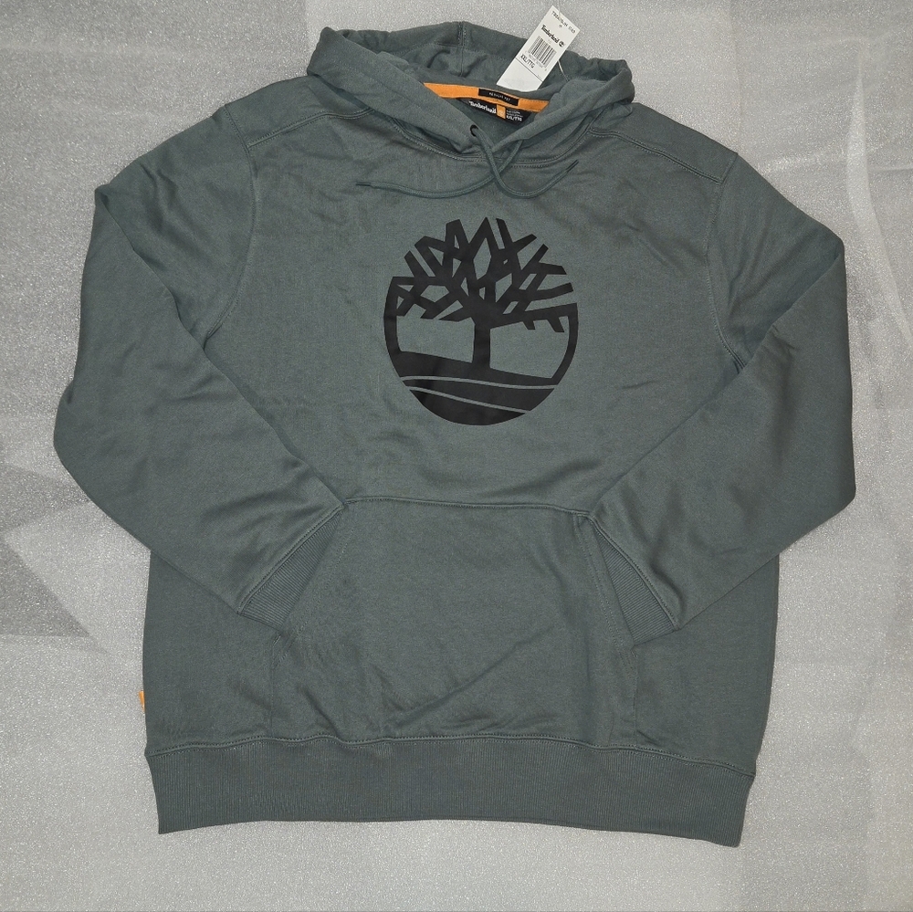 SOLD!! Mens Timberland Core Logo Pullover Hoodie - Green Size XXL